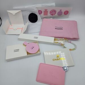 CHANEL Chance Pink Gift Set Pouch, Mirrors, Card Holder Stickers Phone Charm NIB